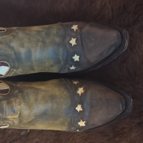 DAN POST DP3586 Liberty American Flag leather cowgirl western boots snip toe 9.5 - Picture 10 of 16